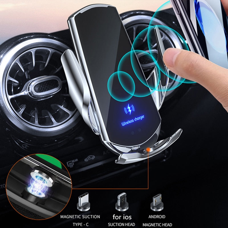 Car Phone Holder With 15W Wireless Charger