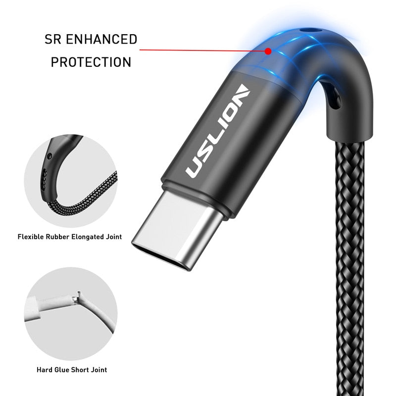 3A USB Type C Cable Fast Charging Wire