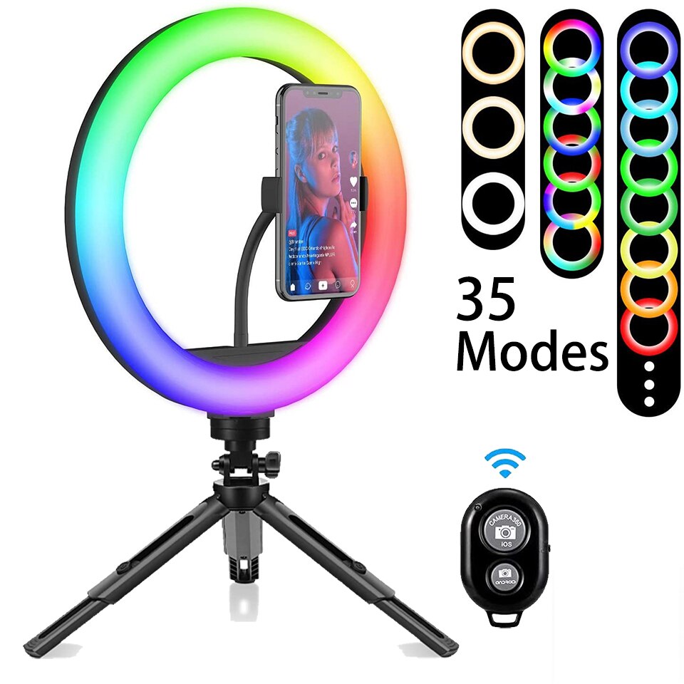 RGB Color Soft Ring Light Remote Circle Lamp