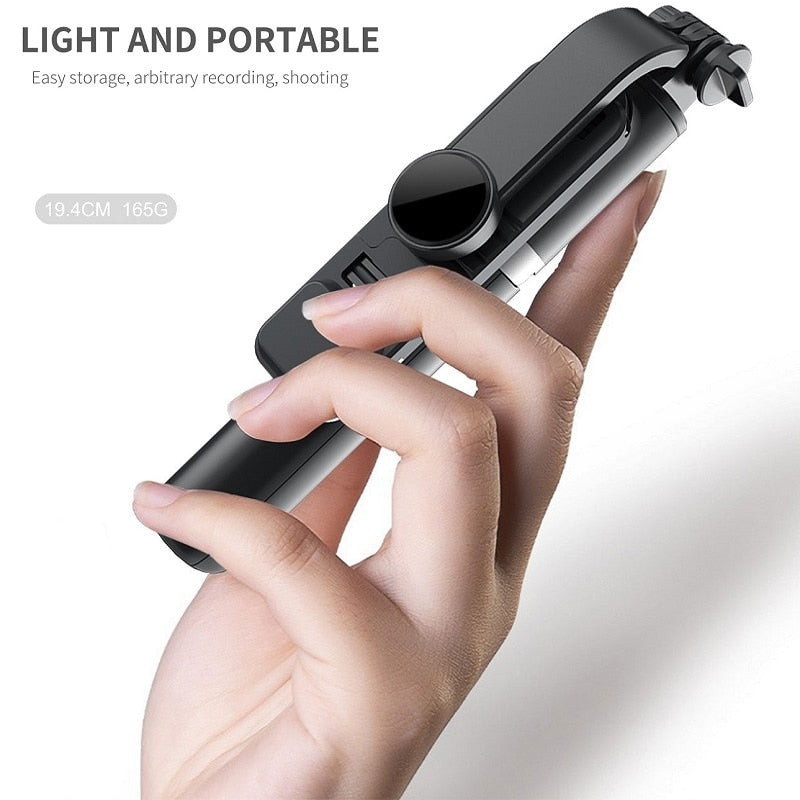 Wireless bluetooth selfie stick foldable mini tripod