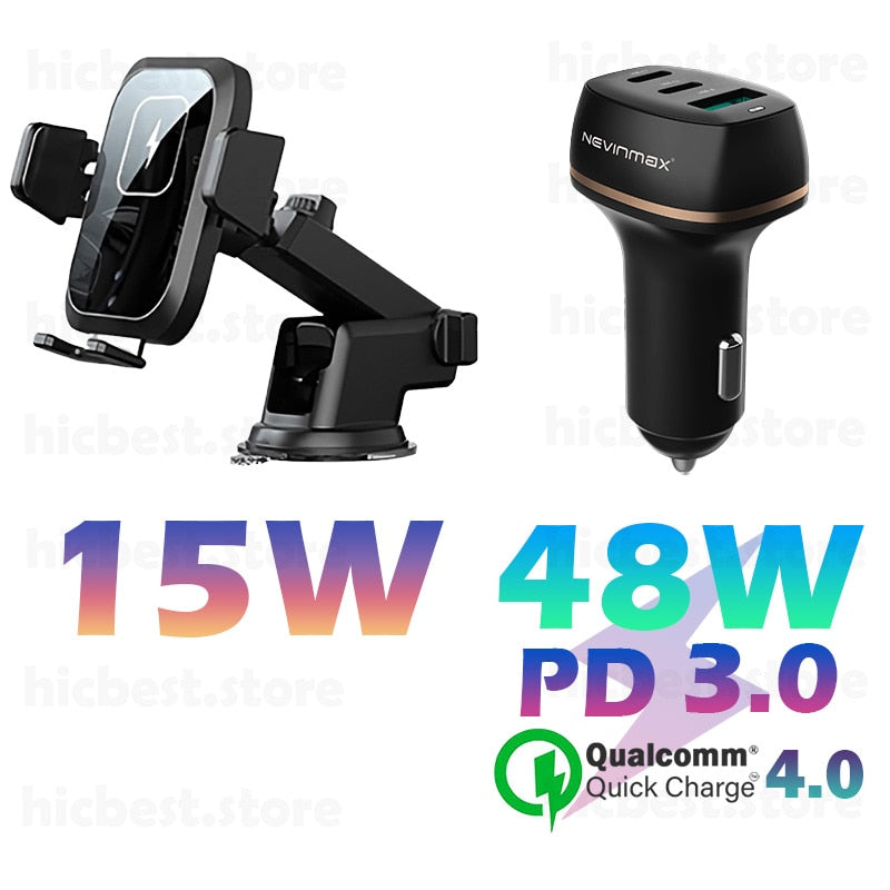 15W Wireless Car Charger Phone Holder