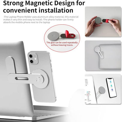 Magnetic Phone Holder Metal Laptop Phone Stand