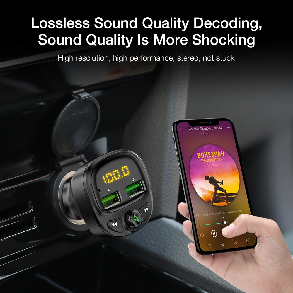 USB Car Charger For Phone Bluetooth Wireless