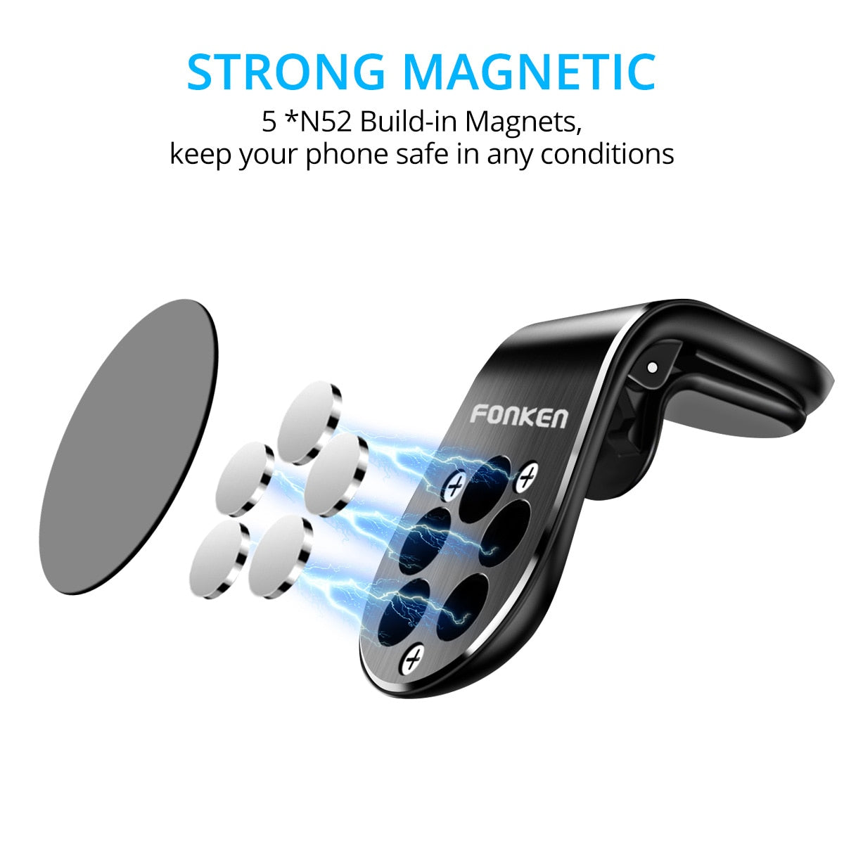 Magnetic Car Phone Holder Air Vent Clip Mount