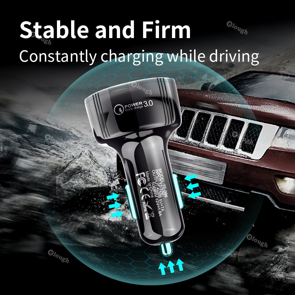 4 Ports USB Car Charger Quick Charge Fast Charging