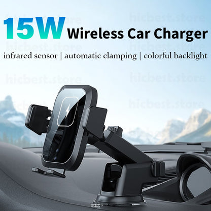 15W Wireless Car Charger Phone Holder