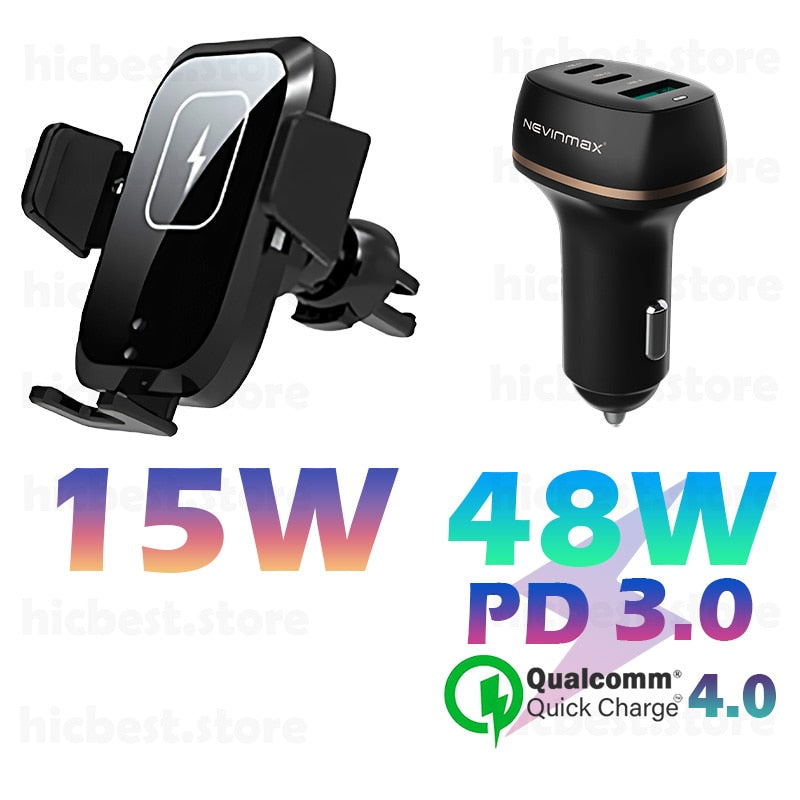 15W Wireless Car Charger Phone Holder