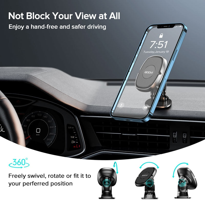 Magnetic Car Phone Holder Stand 360 Degree Mobile Cell Air Vent Magnet Mount GPS Support