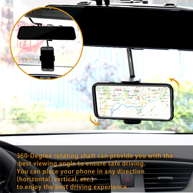 Degrees Car Rearview Mirror Mount Phone Holder