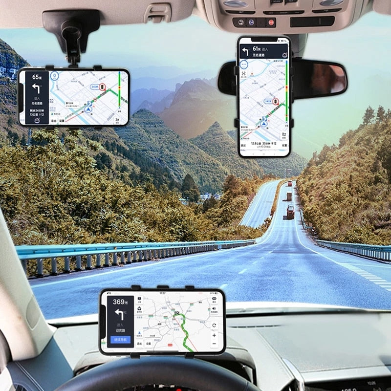 Car Phone Holder Dashboard Rearview Mirror Mobile Phone
