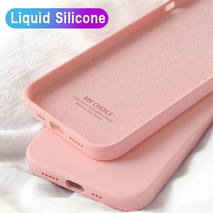 Luxury Original Square Liquid Silicone Phone Case