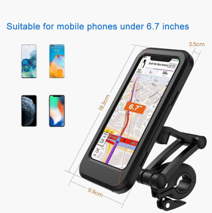 Bike Phone Holder Waterproof Bicycle Mobile Holder