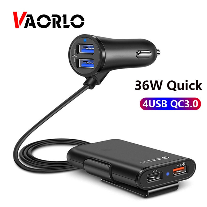 36W Quick Charge 3.0 USB Car Charger Extension