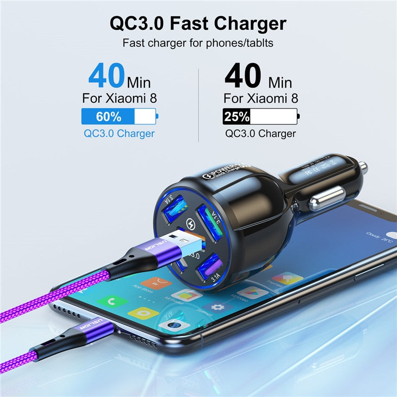 5 Port Fast Charging Car USB Charger