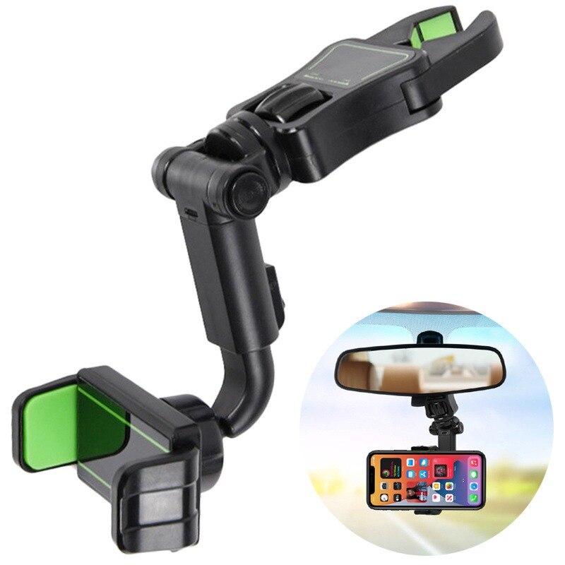 Car Phone Holder Clip Rearview Mirror Navigation GPS