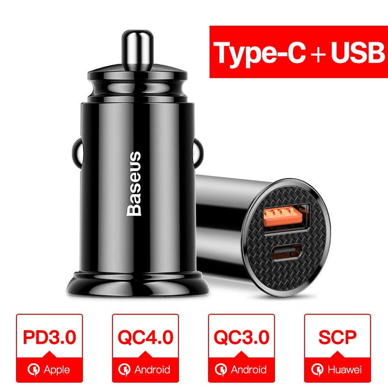 USB Car Charger Quick Charge Type C