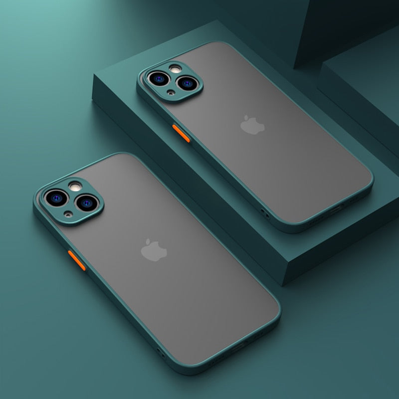 Phone Case Contrast Color Frame Matte Hard