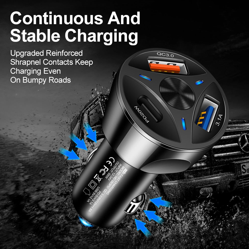 PD 20W Car Charger Type C Phone Fast Charger