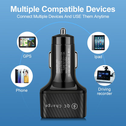 6 USB Car Charger 75W Fast Charging Phone Adapter