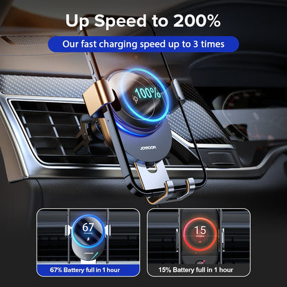 15W Qi Car Phone Holder Wireless Charger Mount