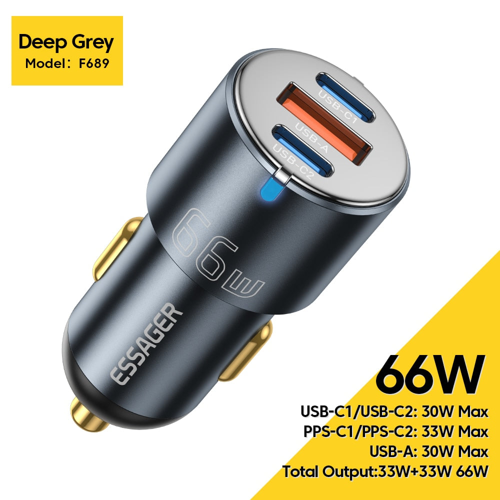 100W Car Charger Fast Charging Quick Charger