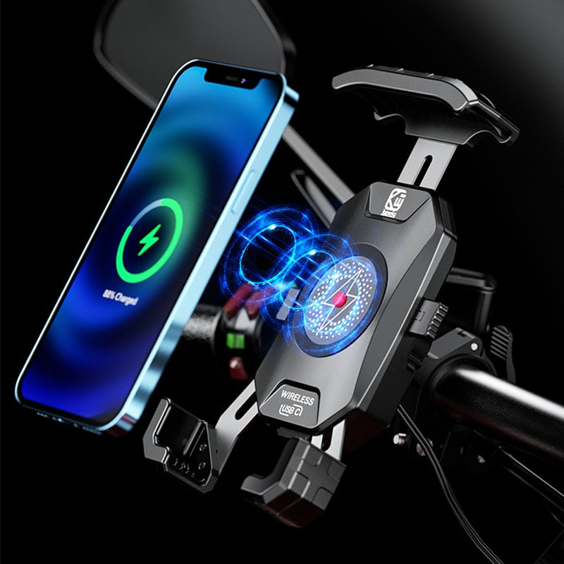 Motorcycle Phone Holder 15W Wireless Charger