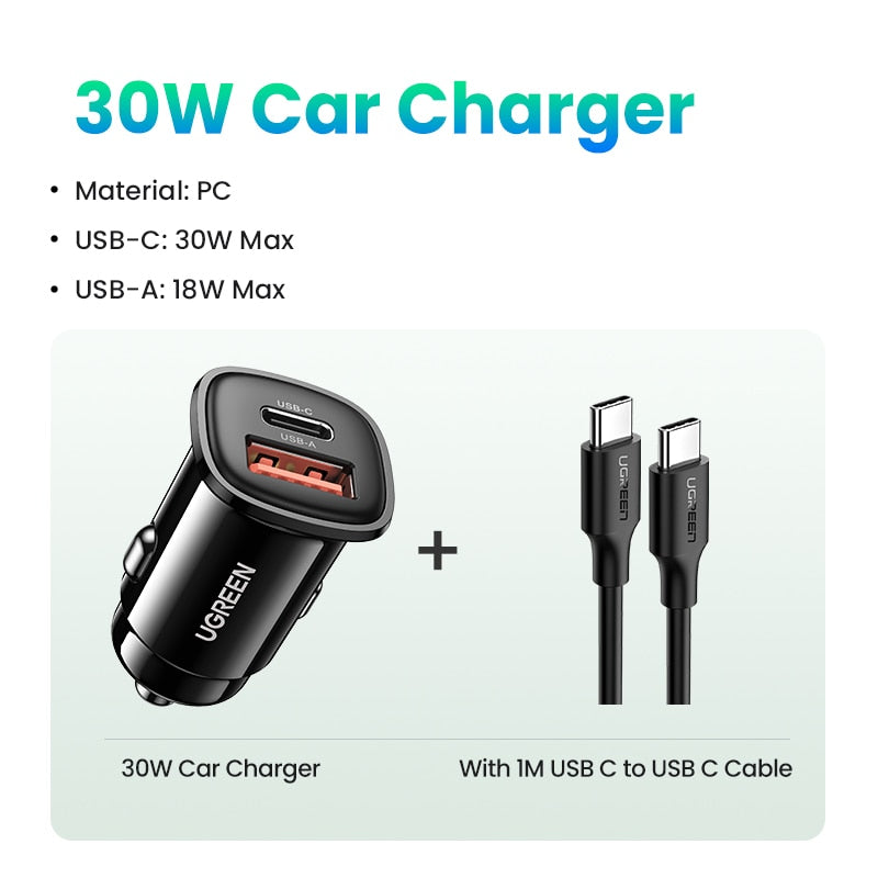 USB Car Charger 30W Quick Charge
