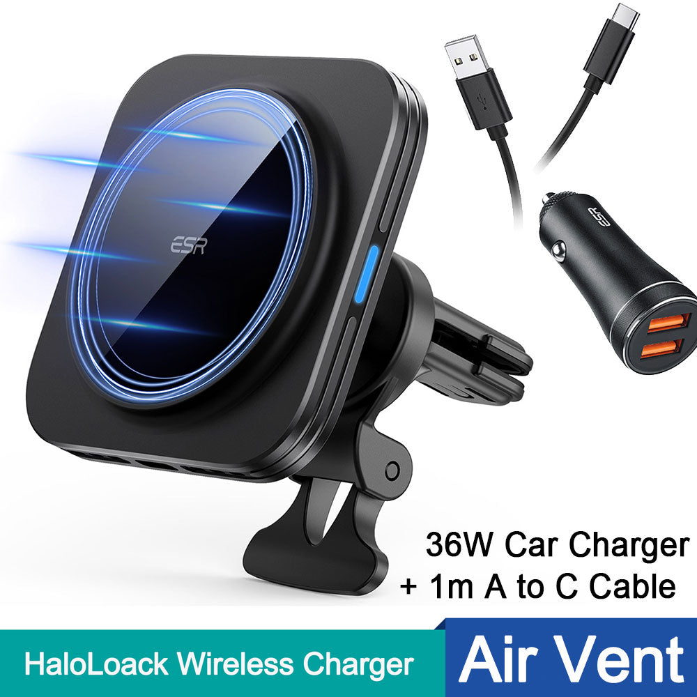 HaloLock Magnetic Wireless Car Charger