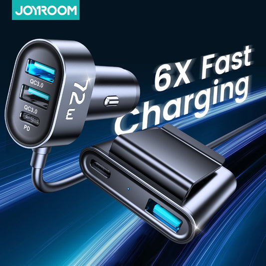 5 Ports 72W Multi Car Charger Adapter USB Type C