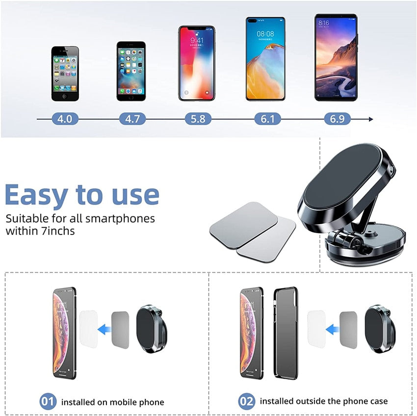 Magnetic Car Phone Holder Mount Smartphone GPS