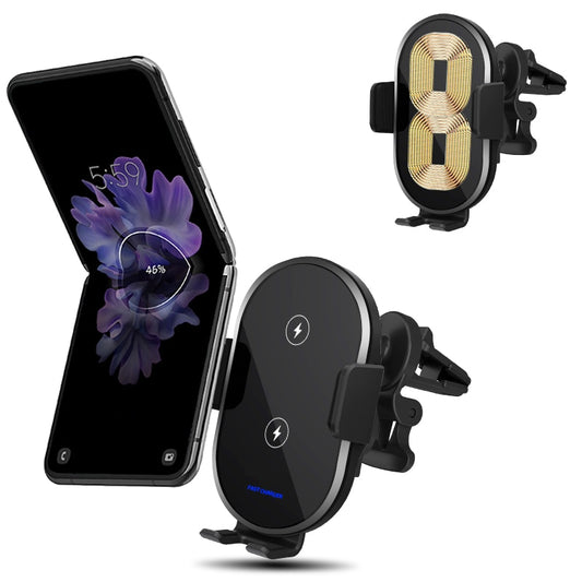 Dual Coils Wireless Car Charger Holder Cell Phone