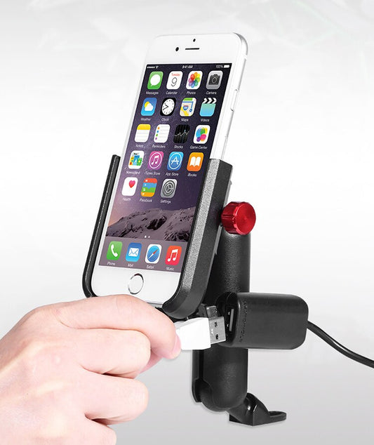 Chargable Motorcycle Rearview Mirror Cell Phone Holder