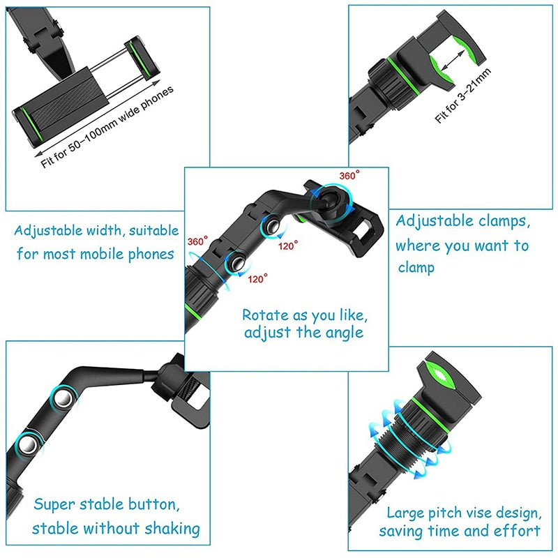 Degree Rotatable Auto Rearview Mirror Clip Bracket