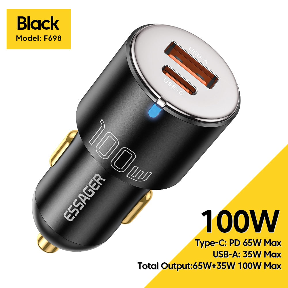 100W Car Charger Fast Charging Quick Charger