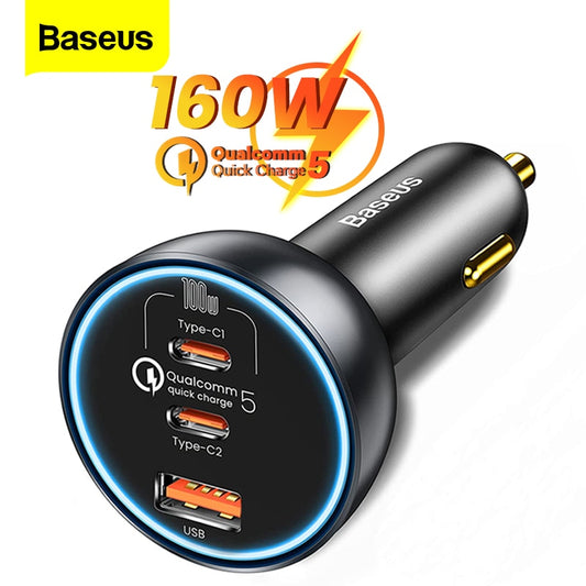 160W Car Charger Quick Charge USB C Charger