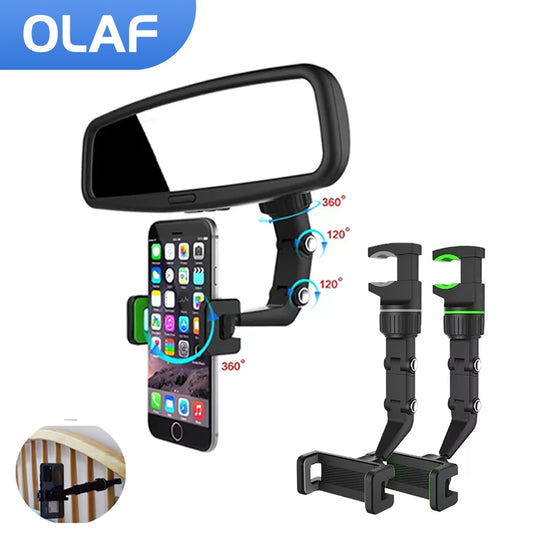 Degree Rotatable Auto Rearview Mirror Clip Bracket