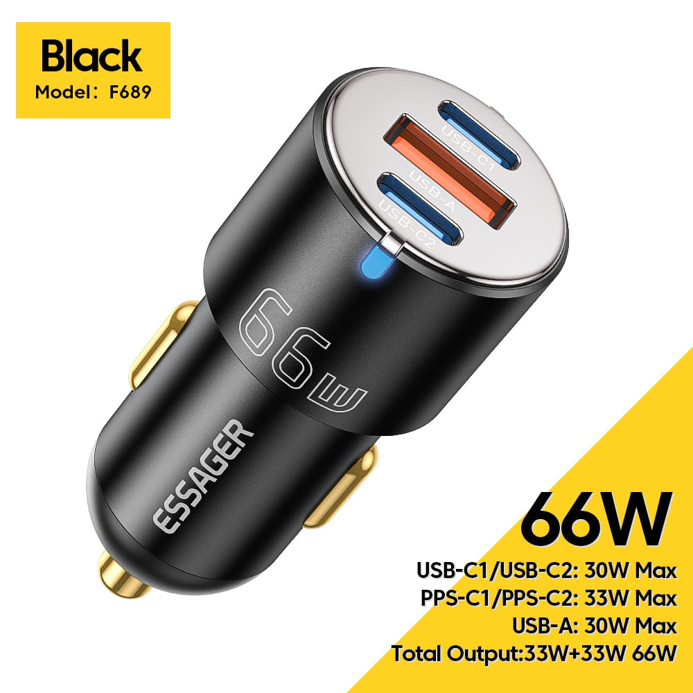 100W Car Charger Fast Charging Quick Charger