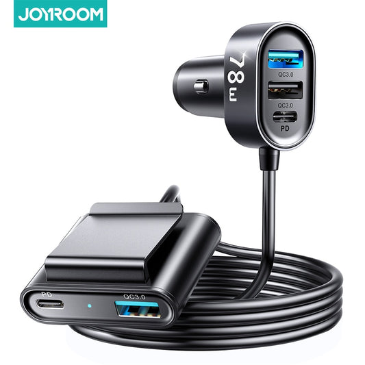 78W 5-in-1 Car Charger Fast USB C Car Charger