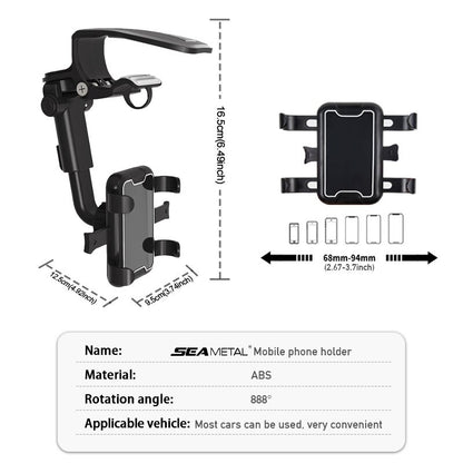 Car Phone Holder Mount Rotation Sun Visor/Dashboard