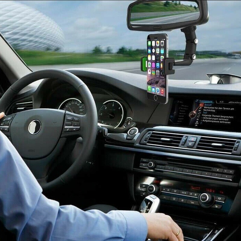 Car Phone Holder Clip Rearview Mirror Navigation GPS