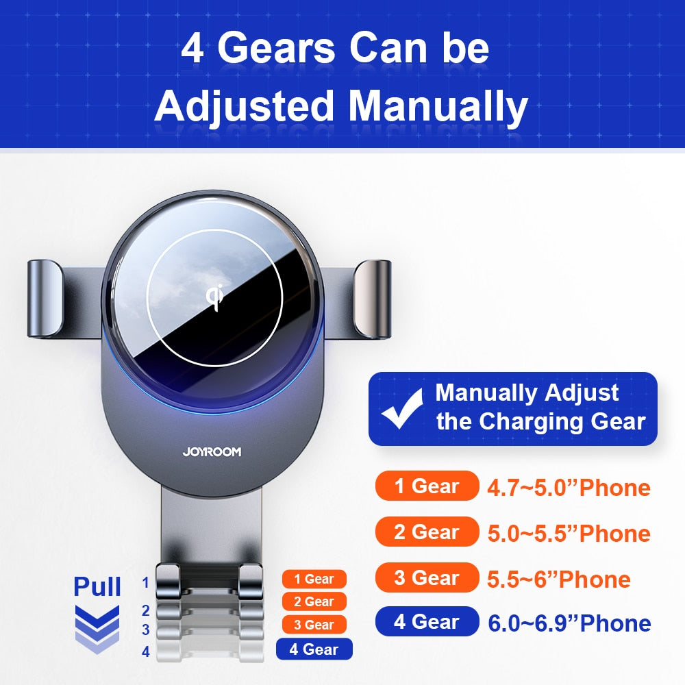 15W Qi Car Phone Holder Wireless Charger Mount