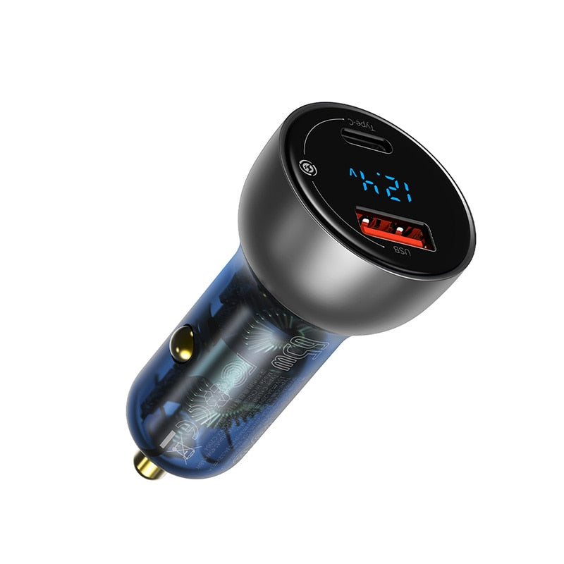 65W  PPS Car Charger USB Type C Dual Port