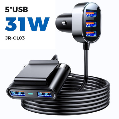 78W 5-in-1 Car Charger Fast USB C Car Charger