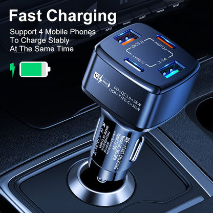 38W Car Charger Fast Charging Type C Multiple Ports