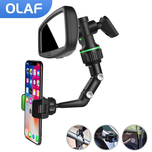 Auto Rearview Mirror Hanging Bracket Cell Phone Holder for Car