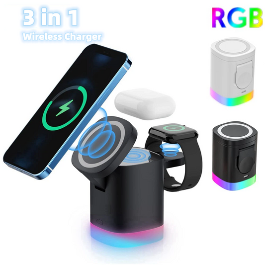 3 in 1 Magnetic Wireless Fast Charger For Smart Phone