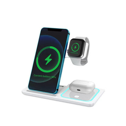 Three in one Mobile Phone Watch Headset Wireless Charger Folding Stand