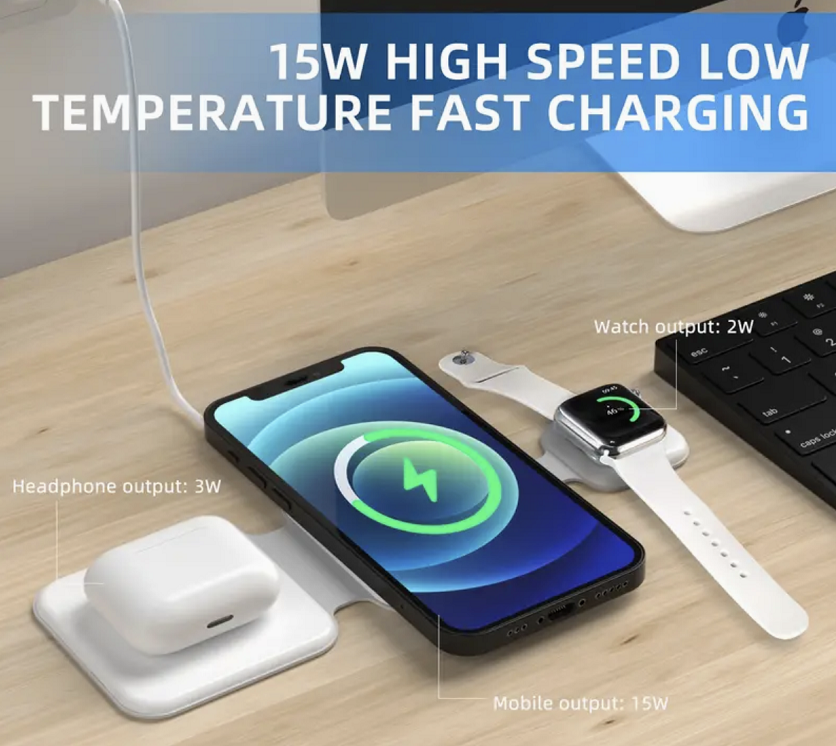 3 in 1 Magnetic Foldable Wireless Charger Charging