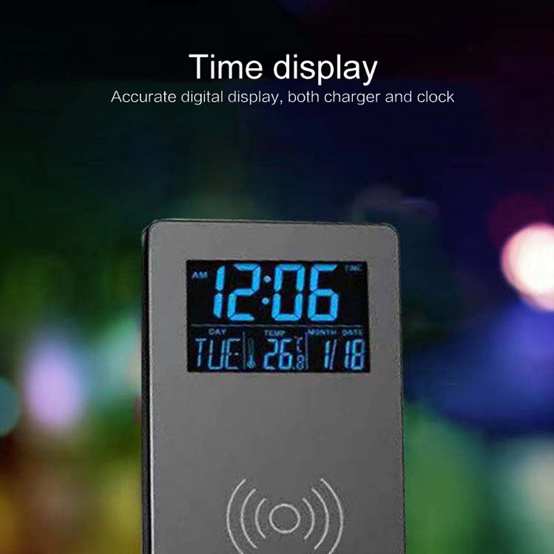 Alarm Clock Wireless Charger Mobile Phone Holder  Desktop