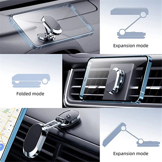 Rotate Metal Magnetic Car Phone Holder Foldable Universal